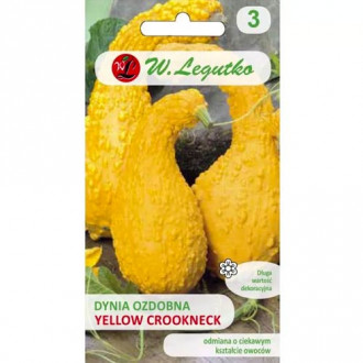 Тиква декоративна Yellow Croockneck Legutko изображение 6
